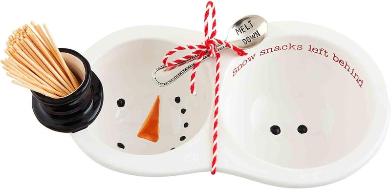 Mud Pie Christmas Double Set dish 2 12 x 9  spoon 3 12  toothpick 3 White