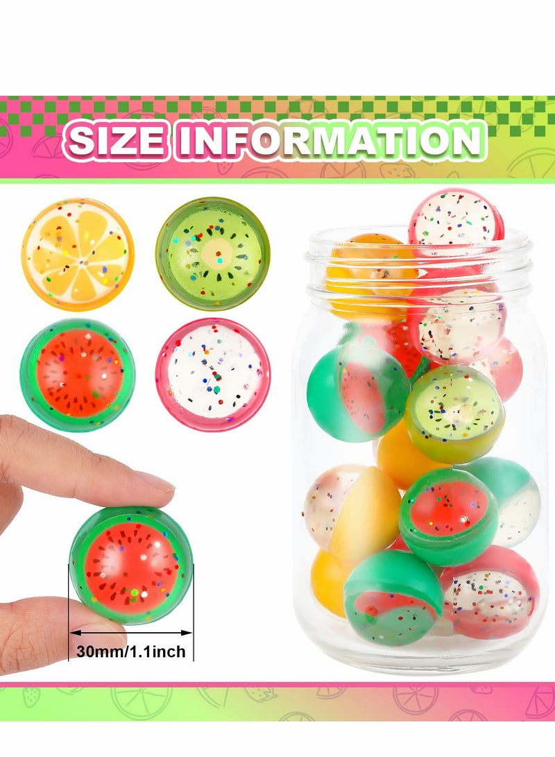 KASTWAVE Bouncy Balls, 32 mm Fruit Theme Bounce Rubber Balls, Bulk High Bouncing Balls for Kids Party Favors, Prizes, Rubber Bouncing Balls Game Vending Machines Party Favors Birthdays Gift - Image 2