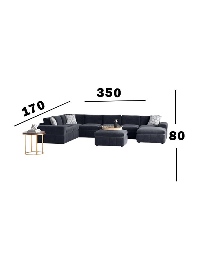 هوم جويز كنبة زاوية رويال ذا كومفورت كريدل - تصميم على شكل حرف U - كتان أسود - Image 3