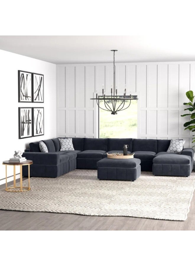 هوم جويز كنبة زاوية رويال ذا كومفورت كريدل - تصميم على شكل حرف U - كتان أسود - Image 1