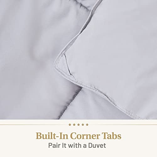Lavish Comforts® Grey Comforter Queen – Fluffy Down Alternative Duvet Insert, Light Grey Comforter, All-Season Bedding, Hypoallergenic, Machine Washable, Queen Duvet Insert with Corner Loops - Image 5