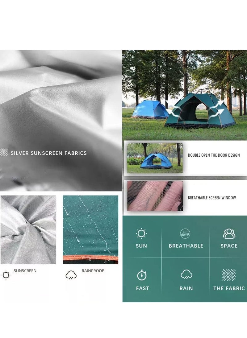 0TO1 TECH Camping Tent 3-4 Persons, Pop Up Tents Removable Instant Tent 2 Door Breathable Waterproof UV Protection, Family Dome Tent for Family Outdoor Sports Travel Picnic with Carrying Bag  - Image 2