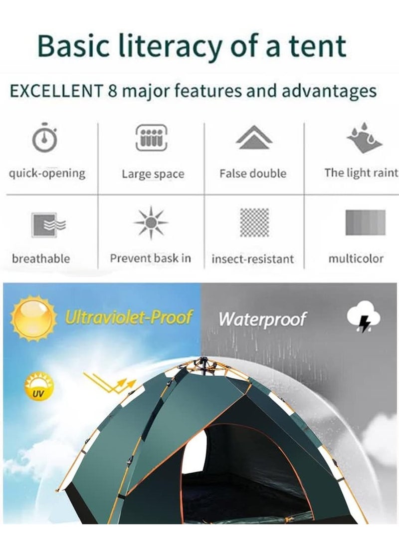 0TO1 TECH Camping Tent 3-4 Persons, Pop Up Tents Removable Instant Tent 2 Door Breathable Waterproof UV Protection, Family Dome Tent for Family Outdoor Sports Travel Picnic with Carrying Bag  - Image 3
