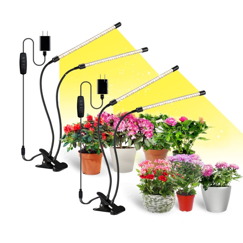bseah Grow Light Plant Light Indoor Plants, Full Spectrum Clip Plant Lamp, 10-Level Dimmable, Auto ON & Off Timer (2 Pack) - Image 1
