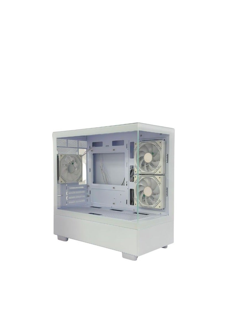 WJCOOLMAN (أبيض) WJ COOLMAN BLADE ELITE 3F – صندوق Micro-ATX مع 3 مراوح RGB مثبتة مسبقًا - Image 3