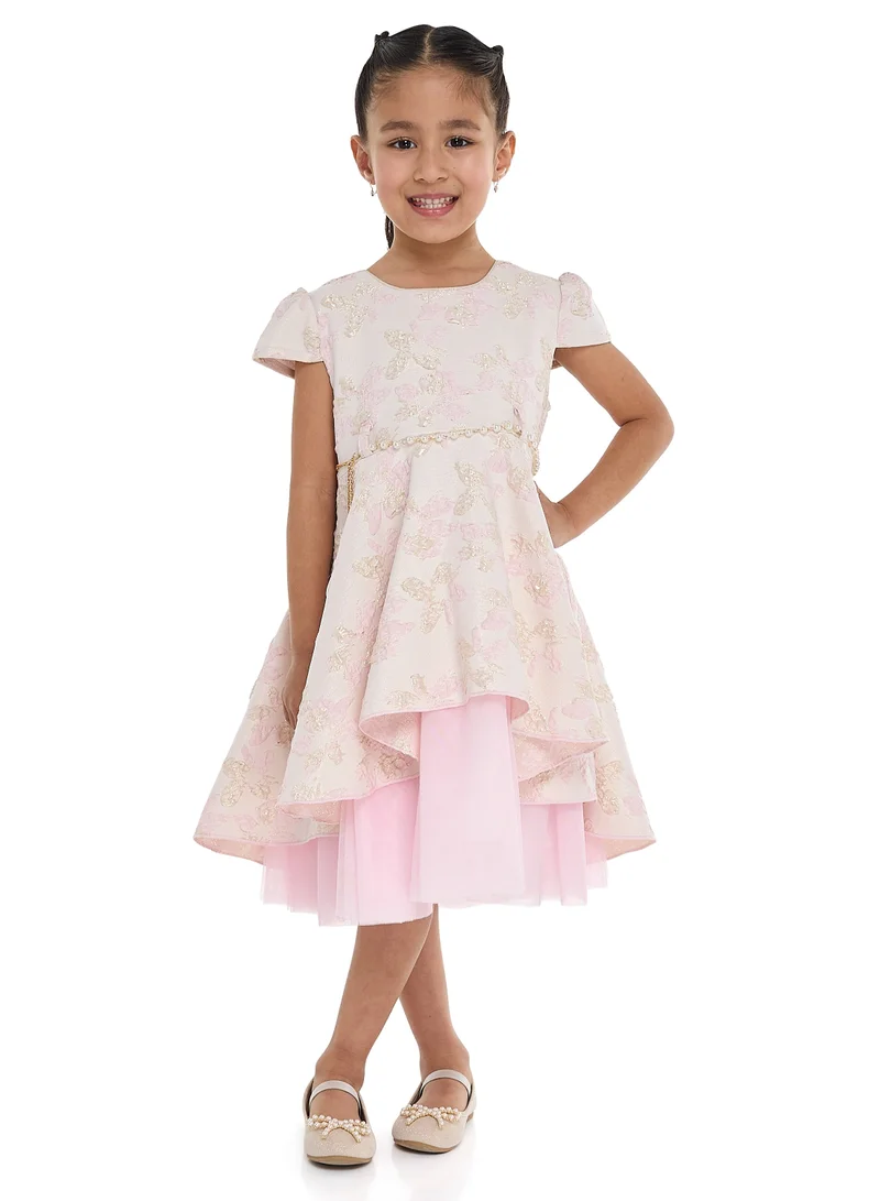 victor and jane Floral Jacquard Dress