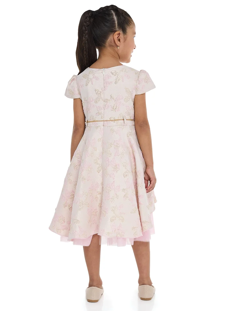 victor and jane Floral Jacquard Dress