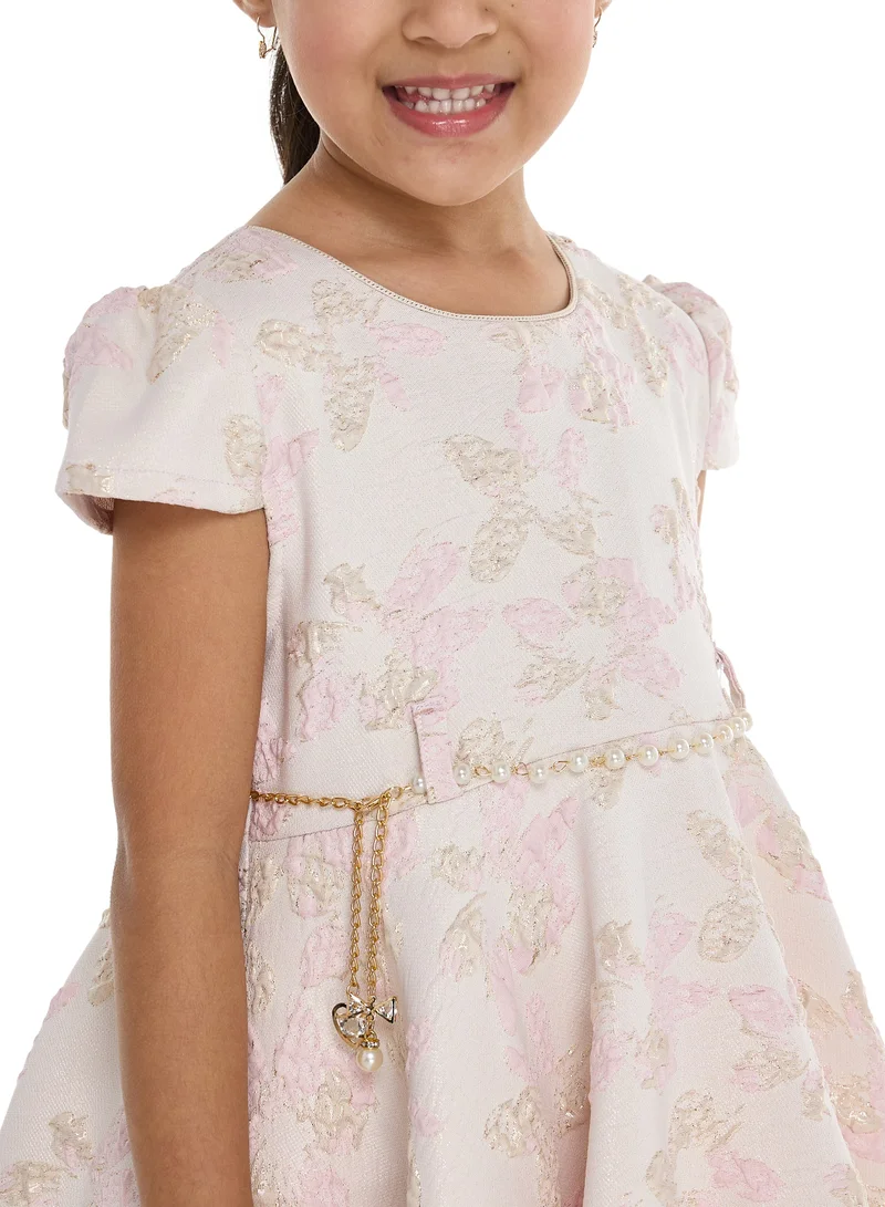victor and jane Floral Jacquard Dress
