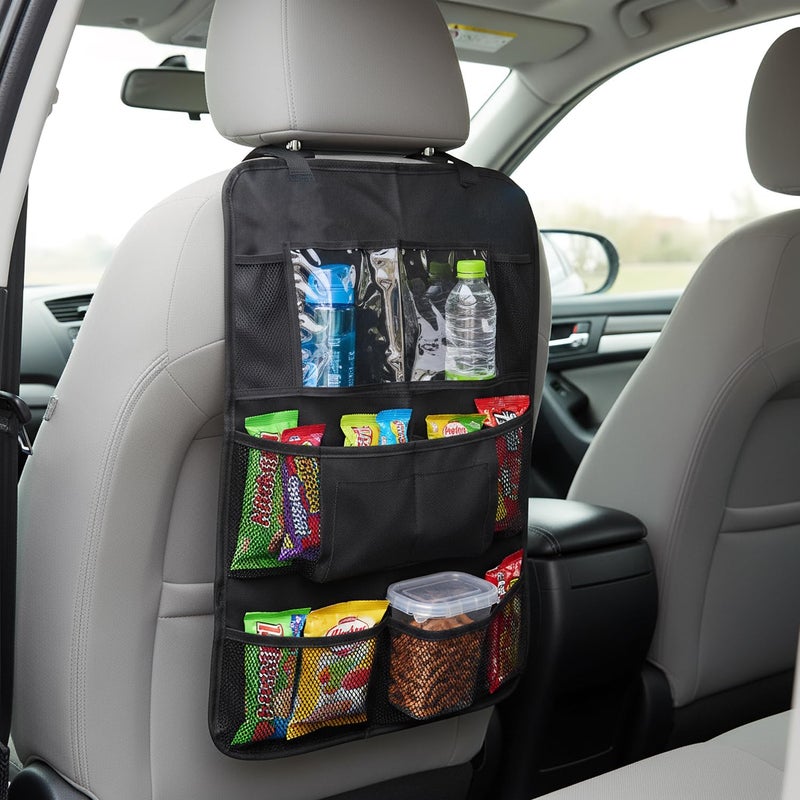 Tabanzhe Car Back Seat Organiser with Tablet Holder - 9 Pockets Waterproof Storage Bag - Image 4