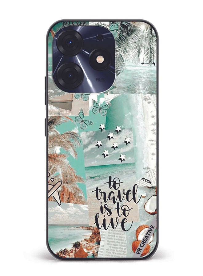 VR CREATIVE Protective Case Cover For Tecno Spark 10 Pro To Tavel Is To Live Design Multicolour - Image 1