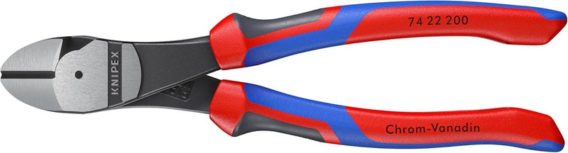 KNIPEX 74 22 200 High Leverage Diagonal Cutter with Multi-Component Grips, 200 mm - Image 1
