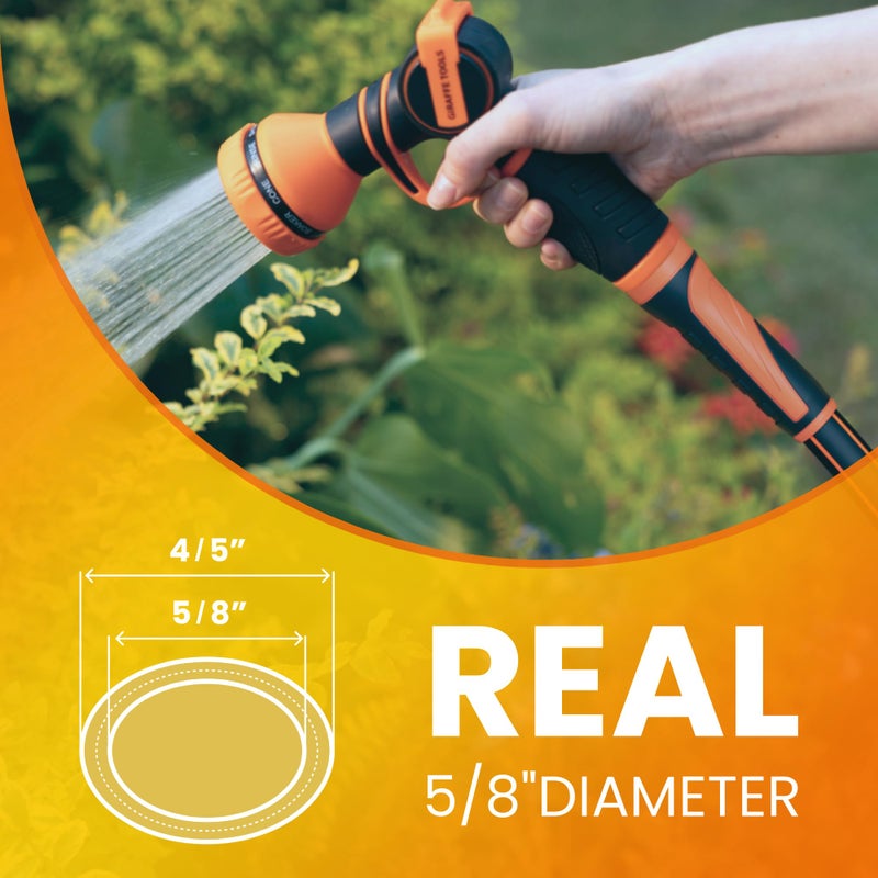 Giraffe Tools Garden Leader Hose 5/8 inch x 5ft, Short Water Hose Heavy Duty, Flexible, Lightweight Hybrid Hose with Swivel Handle, Male to Female Fittings - Image 5