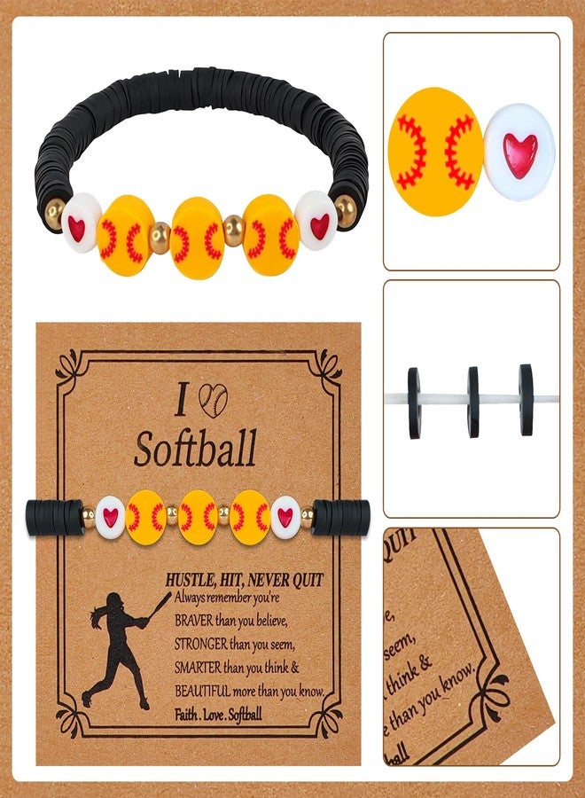 DAECHAO 20 Set Softball Bracelets Bulk Softball Gifts for Team, Adjustable Bead Ball Team Gifts Charm Bracelets with Inspirational Card, Suitable for Team Ball Lovers Players Sport Party Favor - Image 3