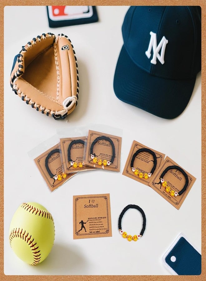 DAECHAO 20 Set Softball Bracelets Bulk Softball Gifts for Team, Adjustable Bead Ball Team Gifts Charm Bracelets with Inspirational Card, Suitable for Team Ball Lovers Players Sport Party Favor - Image 4