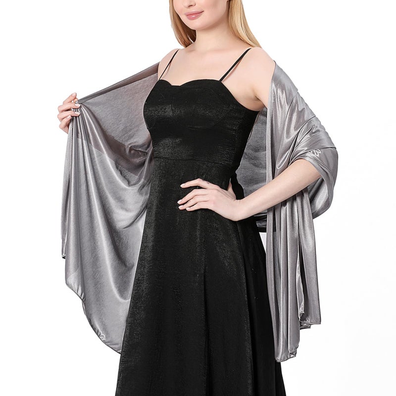 Ladiery Silky Satin Shawls and Wraps for Women Evening Dress, Lightweight Long Bridal Elegant Bright Wedding Stole - Image 1
