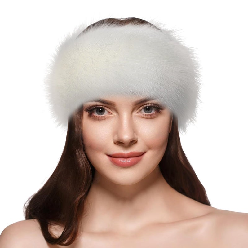 Dikoaina Womens Faux Fur Headband Winter Earwarmer Earmuff Ski - Image 5
