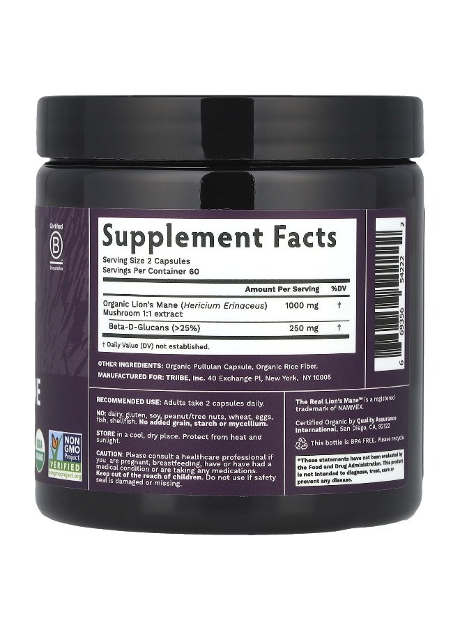TRIBE ORGANICS Tribe Organics, Lion's Mane Mushroom, 120 Capsules  - Image 2