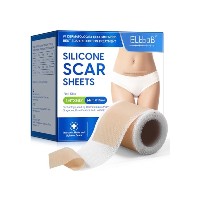 Silicone Scar Sheets - (1.6” x 60”) Scar Tape Roll for C-Section, Surgery, Tummy Tuck, Keloids - Invisible, Reusable, Medical-Grade Silicone Scar Strips for Women & Sensitive Skin