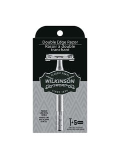 WILKINSON Wilkinson Sword Double Edge Razor for Men With 5 Double Edge Razor Blades Refills 