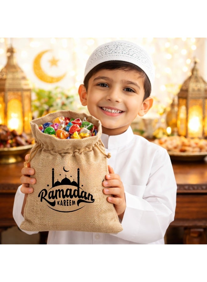 PRINTSHOP4ME Ramadan Mubarak Gift Bags 12Pcs Set Of 12 Party Burlap Bags,Favor Bags,Goodie Bags For Ramadan Mubarak Celebrations And Islamic Events - Image 2