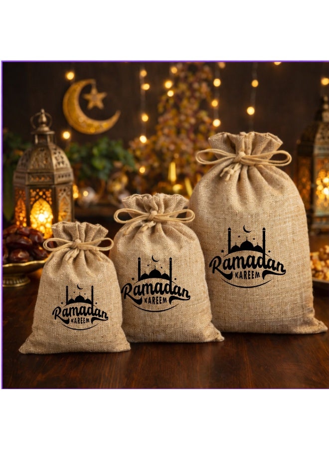 PRINTSHOP4ME Ramadan Mubarak Gift Bags 12Pcs Set Of 12 Party Burlap Bags,Favor Bags,Goodie Bags For Ramadan Mubarak Celebrations And Islamic Events - Image 4