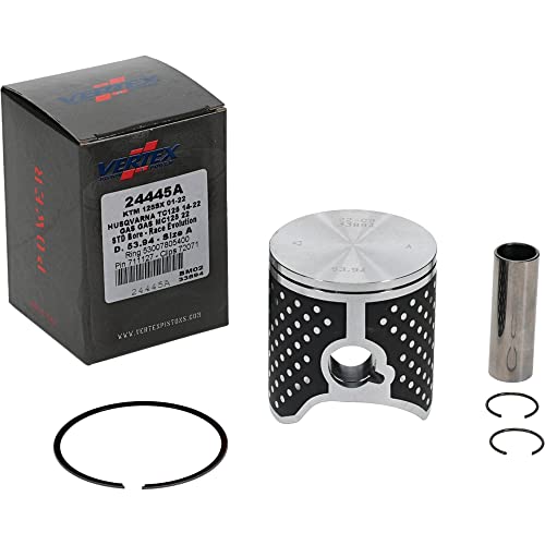 Vertex 24445A Cast Race Piston Kit Compatible With/Replacement For KTM 125 SX 2001-2022, Gas MC 125 2021-2022, Husqvarna TC 125 2014-2022 54 mm Cylinder Diameter, 53.940mm Piston Diameter - Image 1