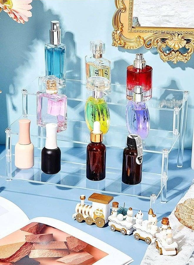Arabest Acrylic Riser Display Shelf, Clear Acrylic Display Riser Shelf for POP Figures ,Tiered Display Stand Small Risers Cabinet Countertops Table Decoration and Organizer, 3 tier - Image 4
