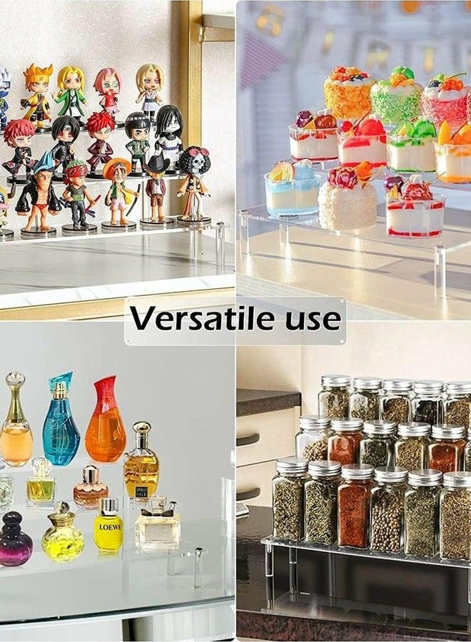 Arabest Acrylic Riser Display Shelf, Clear Acrylic Display Riser Shelf for POP Figures ,Tiered Display Stand Small Risers Cabinet Countertops Table Decoration and Organizer, 3 tier - Image 5