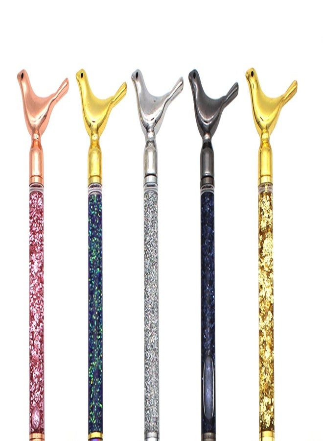 Gullor 5 Pieces Metal Bling Small Bird Retractable Ballpoint Pen for School Office Home Travel Gift Supplies, Gray - Image 4