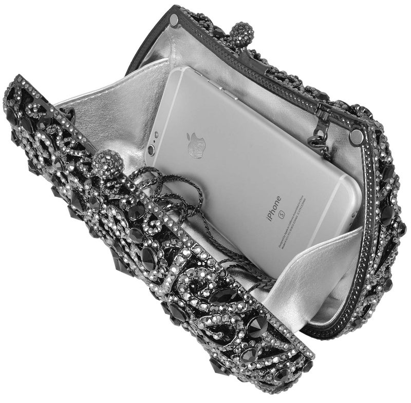 MOSSMON Formal Rhinestone Crystal Clutch Evening Wedding Bag For Women Multicolor Large - Image 3