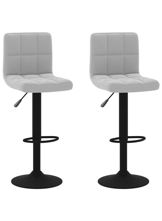 vidaxl Bar Stools 2 pcs Light Grey Velvet 334305 - Image 1