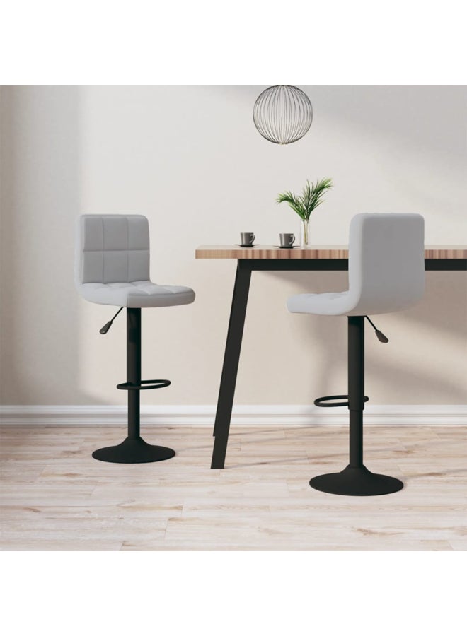 vidaxl Bar Stools 2 pcs Light Grey Velvet 334305 - Image 2