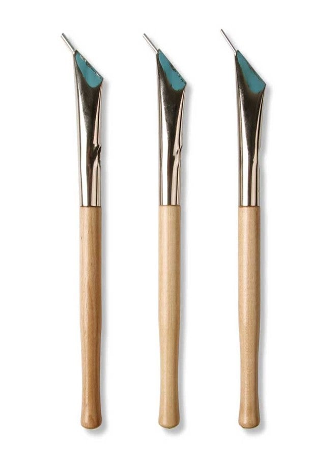 Teensery 3 Pcs Stainless Steel Pottery Batik Printing Pen with Wooden Handle for Painting Drawing on Fabric Cloth Clay Tool - Image 1