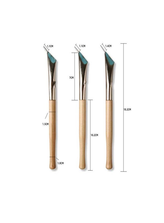 Teensery 3 Pcs Stainless Steel Pottery Batik Printing Pen with Wooden Handle for Painting Drawing on Fabric Cloth Clay Tool - Image 4