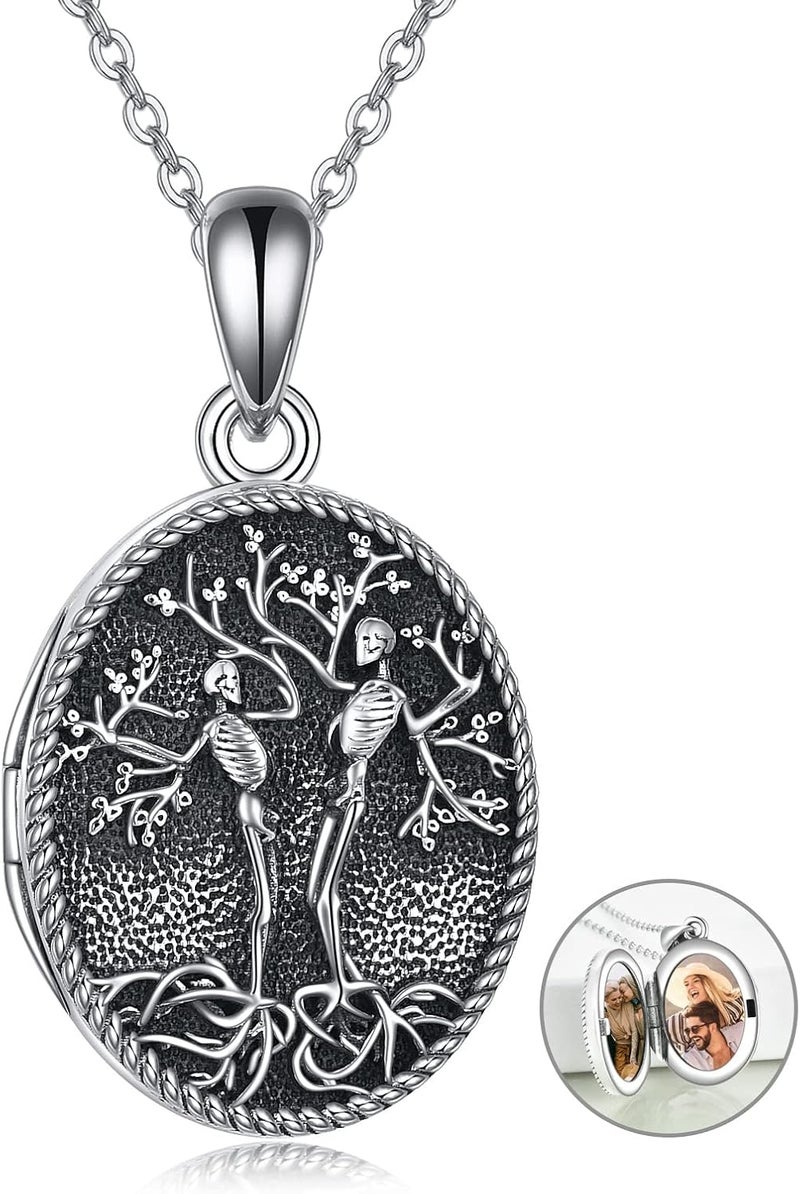 ONEFINITY Store Tree of Life Locket Necklace Sterling Silver Locket Necklace That Holds Pictures Tree of Life Locket Pendant for Women Wife Girlfriend - Image 1