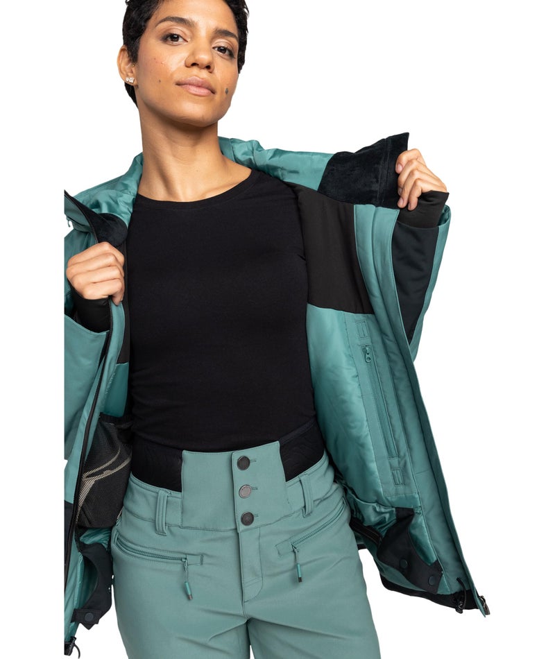 Roxy Women's Ski Jacket – 10K Waterproof, Insulated, PFAS-Free, Stretch, Recycled Fabric, Sea Pine, Medium - Image 5