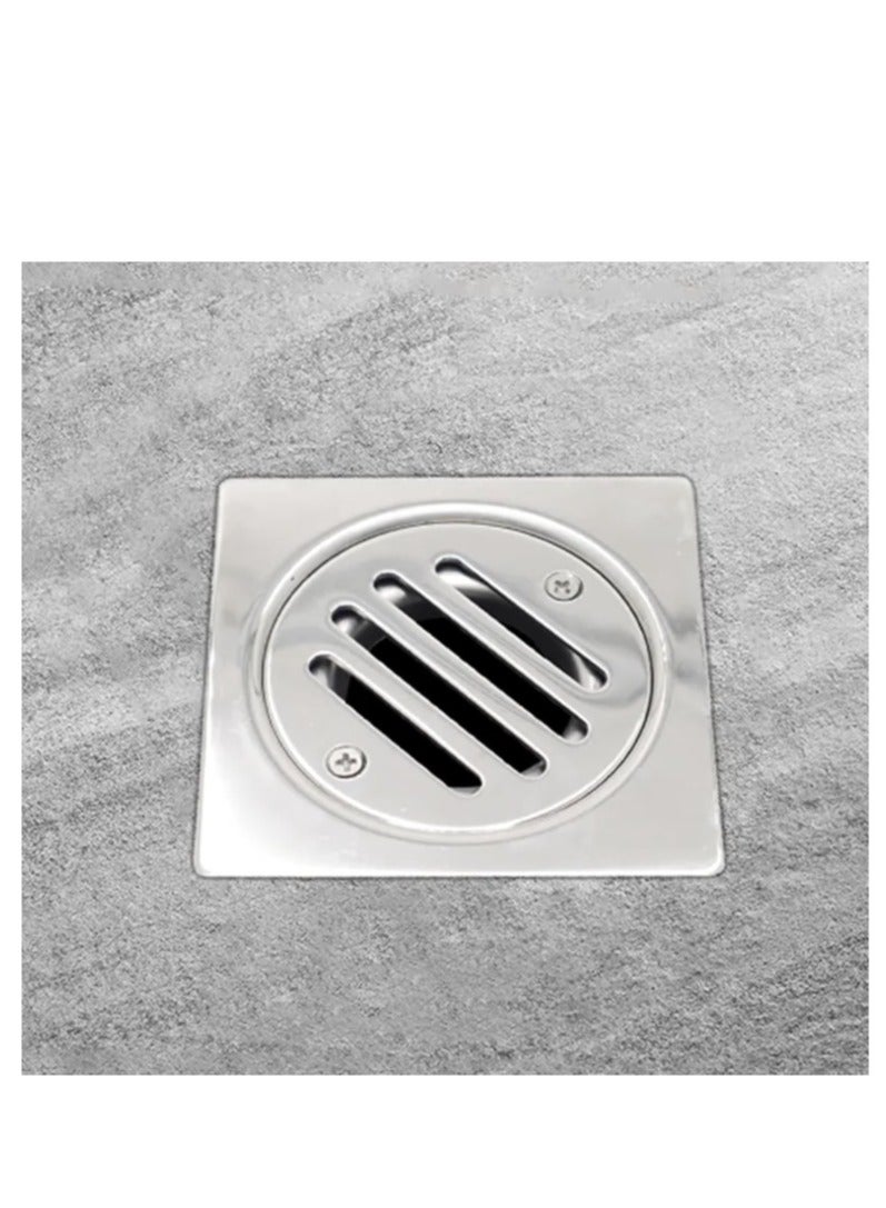 Premium Stainless Steel Floor Drain with Removable Cover – Anti-Odor, Anti-Clog Bathroom Shower Drain, Square Tile Insert & Round Strainer, Rustproof for Kitchen, Balcony, Laundry & Wet Areas - Image 2