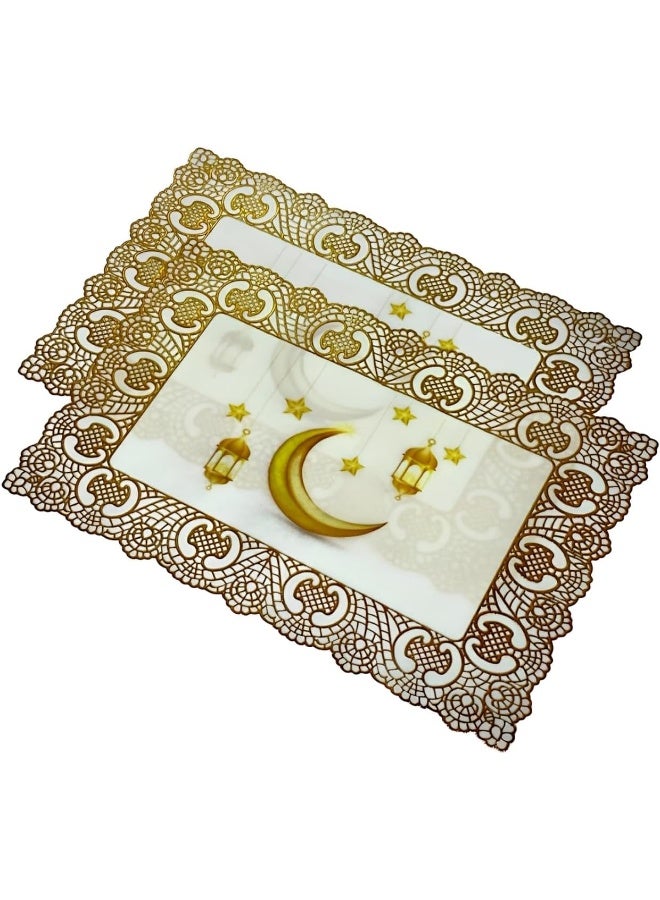 MOMENT 2 Pack Placemats, Vinyl Table Place Mats Stain Resistant Foldable Placemats Washable Wipeable Placemat For Kitchen Dining Table Decoration Indoor Outdoor - Image 1