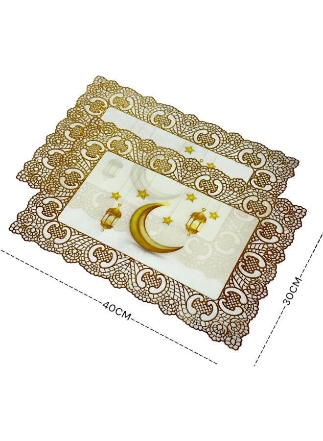 MOMENT 2 Pack Placemats, Vinyl Table Place Mats Stain Resistant Foldable Placemats Washable Wipeable Placemat For Kitchen Dining Table Decoration Indoor Outdoor - Image 2
