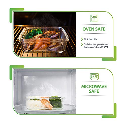 Prep Naturals Airtight BPA-free Glass Portion Control Food Storage Containers with Lids (30 oz) - 5-Pack - Image 3
