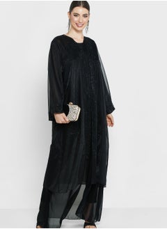 Embellished Front Slit Abaya