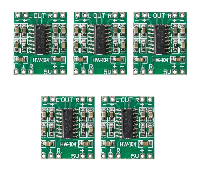 ® plastic Pam8403 Dc 5V Class D Mini Digital Audio Amplifier Board Module Green (5)