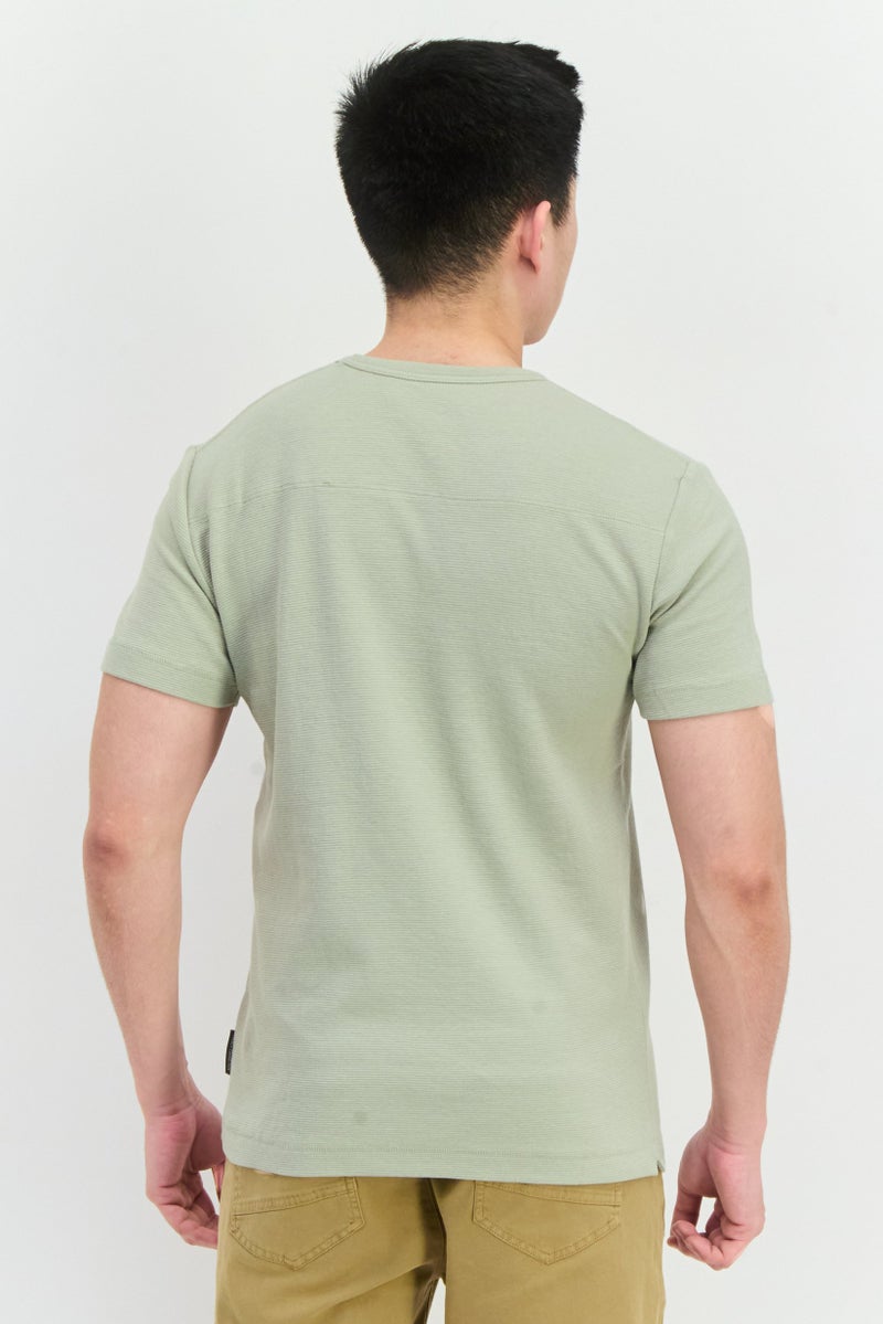 French Connection Men Crew Neck Short Sleeves Brand Logo T-shirt, Sage Green - Image 3