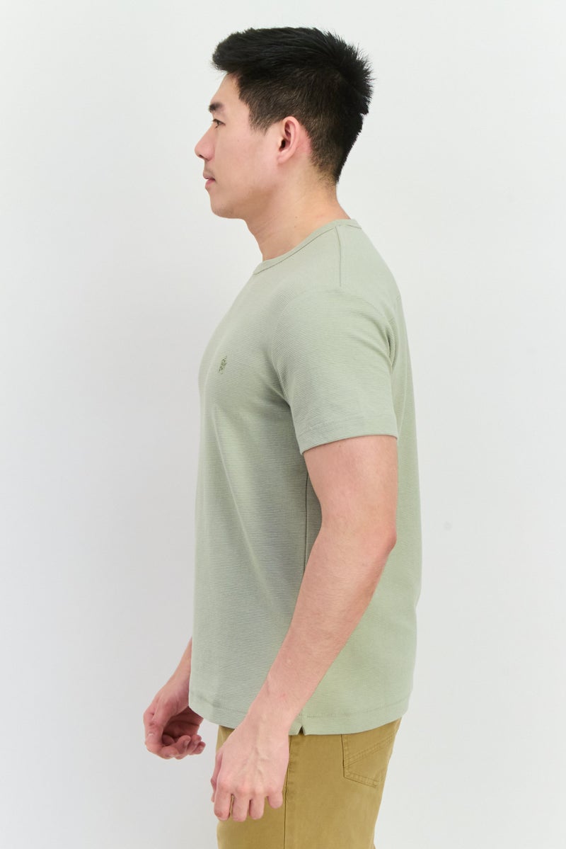 French Connection Men Crew Neck Short Sleeves Brand Logo T-shirt, Sage Green - Image 2