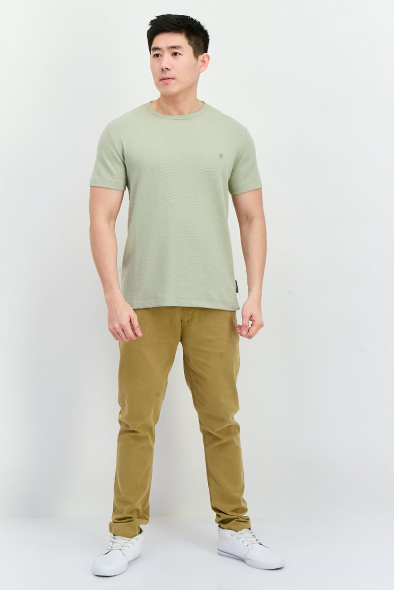 French Connection Men Crew Neck Short Sleeves Brand Logo T-shirt, Sage Green - Image 4
