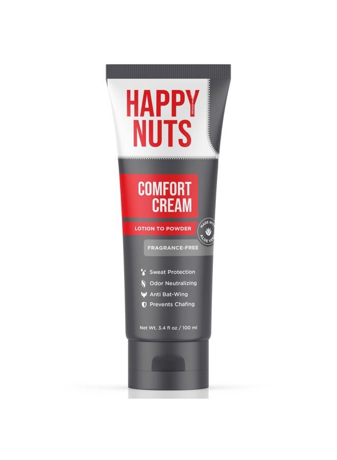 HAPPY NUTS Comfort Cream Deodorant For Men: Anti-Chafing Sweat Defense, Odor Control, Aluminum-Free Mens Deodorant & Hygiene Products for Men's Private Parts (1 Pack - Unscented) - Image 1