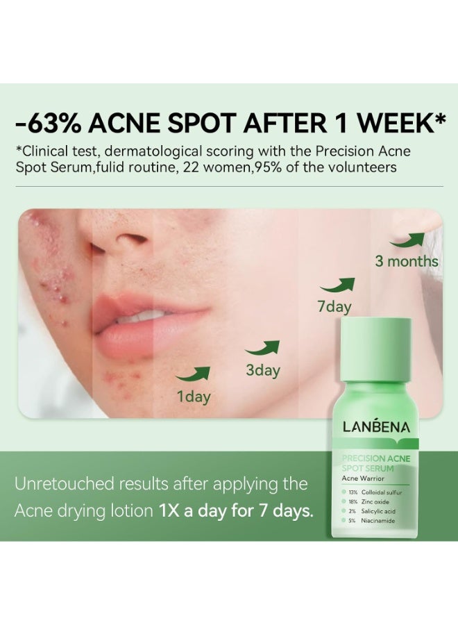 LANBENA Precision Acne Spot Serum 12ml Acne Drying Lotion Overnight Pimple Treatment with Salicylic Acid Niacinamide and Zinc Oxide - Image 4