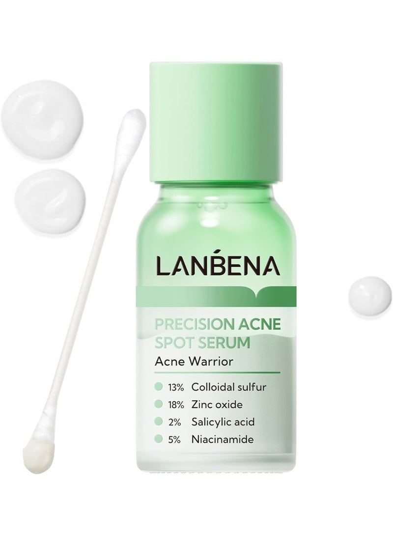 LANBENA Precision Acne Spot Serum 12ml Acne Drying Lotion Overnight Pimple Treatment with Salicylic Acid Niacinamide and Zinc Oxide - Image 1