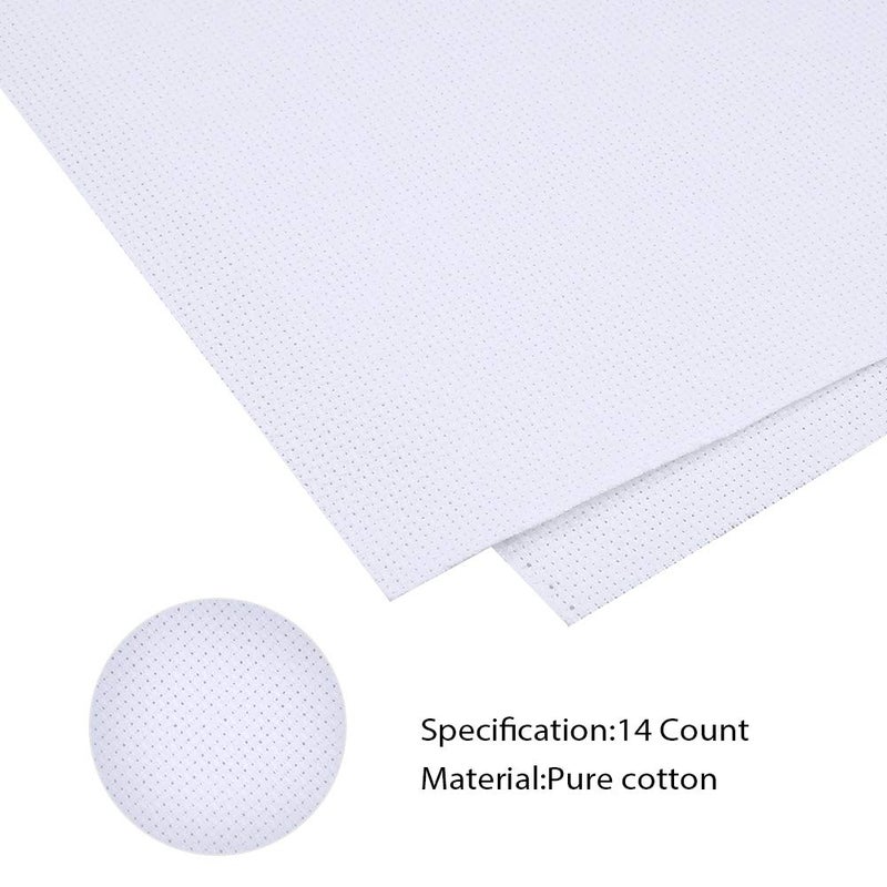 Pllieay 14 Count Big Size Classic Reserve Aida Cloth White Cross Stitch Fabric, 59 x 39 Inch - Image 2