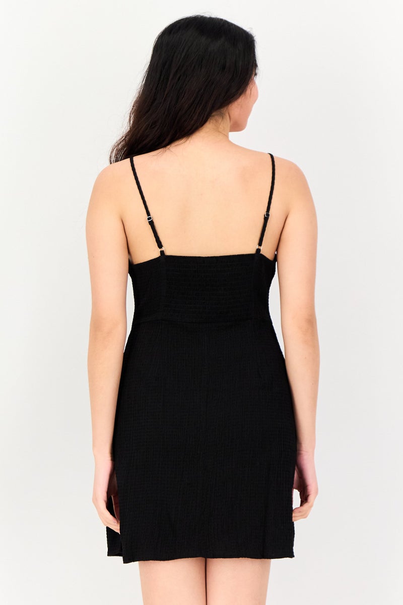 FOREVER 21 فستان ميني مزخرف للنساء، أسود - Image 3